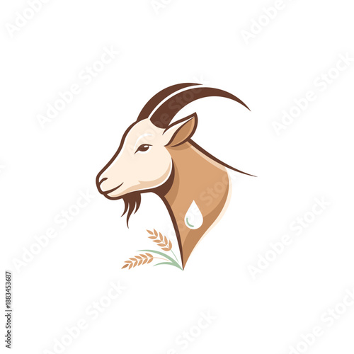 Goat Silhouette Icon – Farm Animal Symbol for Agriculture, Livestock & Rural Design