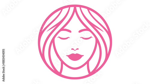 Minimalist woman portrait with closed eyes