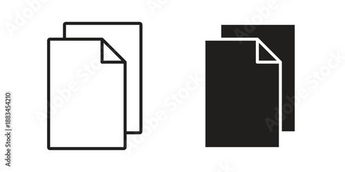 Copy icon suitable. Simple outline and solid style icon EPS10