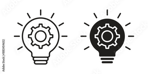 Creative idea icon suitable. Simple outline and solid style icon EPS10