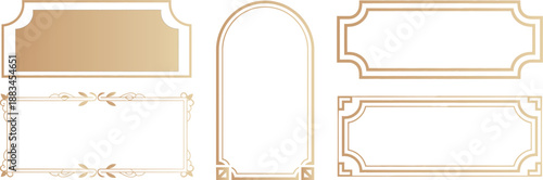 Collection of ornate golden frames with varying shapes and decorative borders perfect for design elements on transparent background high-quality professional