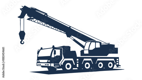 Modern crane truck vector illustration
