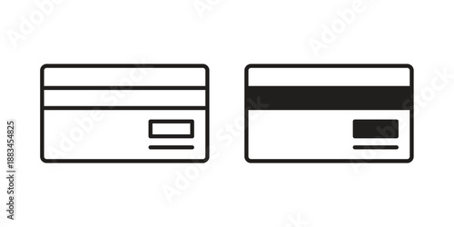 Credit card icon suitable. Simple outline and solid style icon EPS10