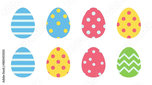 Colorful Easter Eggs with Various Patterns.