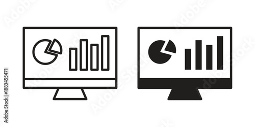 Dashboard icon suitable. Simple outline and solid style icon EPS10
