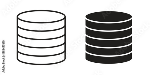 Database icon suitable. Simple outline and solid style icon EPS10