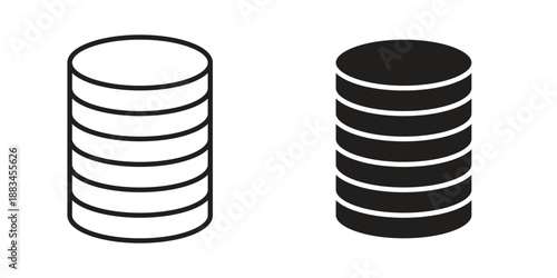 Database icon suitable. Simple outline and solid style icon EPS10