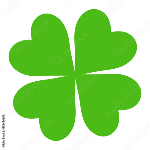 Four leaf clover isolated on transparent background. Hand drawn vector illustration. Saint Patrick Day celebration, traditional Irish holiday design element, clip art, symbol