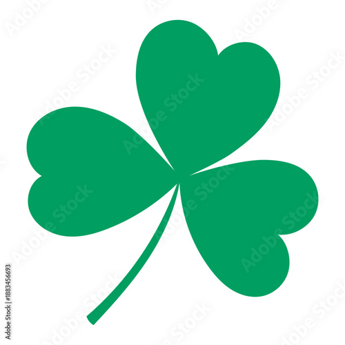 Shamrock, clover leaf isolated on transparent background. Hand drawn vector illustration. Saint Patrick Day celebration, traditional Irish holiday design element, clip art, symbol