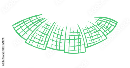 Green veil, netting isolated on transparent background. Hand drawn vector illustration. Saint Patrick Day celebration, traditional Irish holiday design element, clip art, symbol