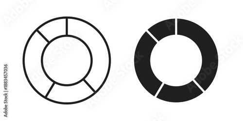 Donut chart icon suitable. Simple outline and solid style icon EPS10