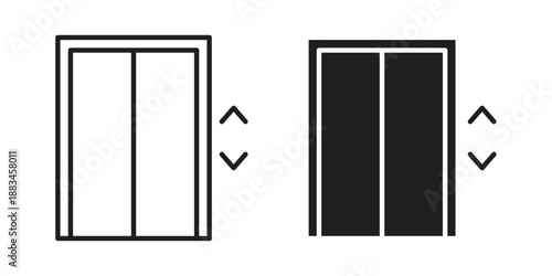 Elevator icon suitable. Simple outline and solid style icon EPS10