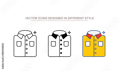 Flannel Shirt icon design with white background stock illustration
