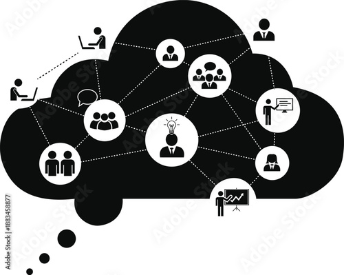 Abstract digital network connections with dark background and glowing nodes