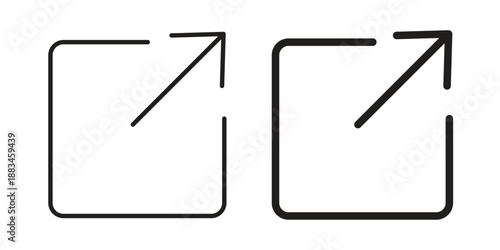 External link icon suitable. Simple outline and solid style icon EPS10