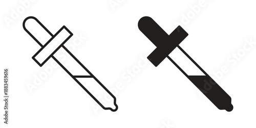 Eye dropper icon suitable. Simple outline and solid style icon EPS10