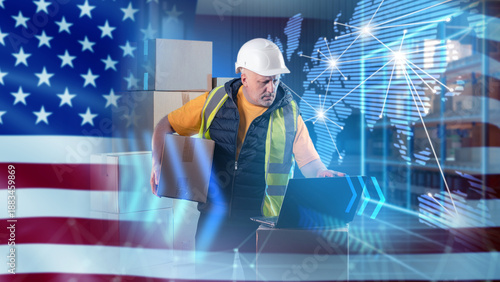 Billede på lærred International logistics, US supply chain management