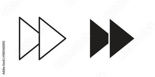 Fast forward icon suitable. Simple outline and solid style icon EPS10
