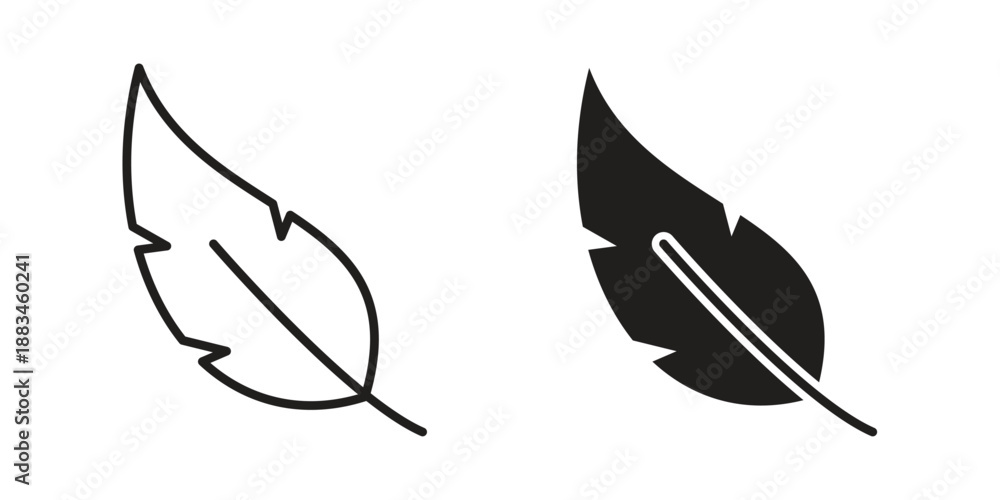 Fototapeta premium Feather icon suitable. Simple outline and solid style icon EPS10