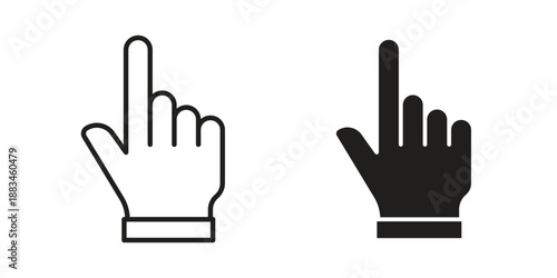 Finger icon suitable. Simple outline and solid style icon EPS10