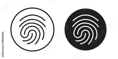 Fingerprint icon suitable. Simple outline and solid style icon EPS10