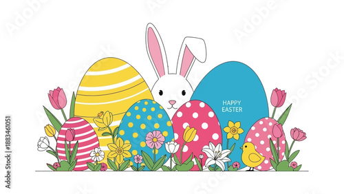 Easter Eggs and Bunny.