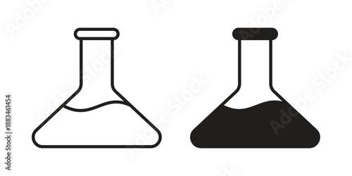 Flask icon suitable. Simple outline and solid style icon EPS10