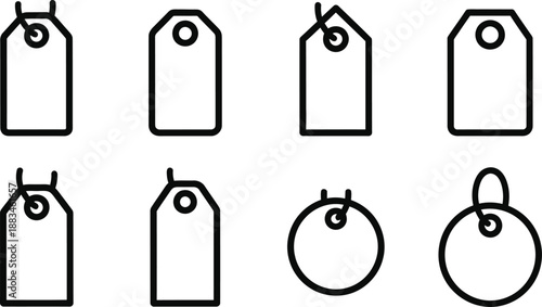 Collection of price tag and label icons