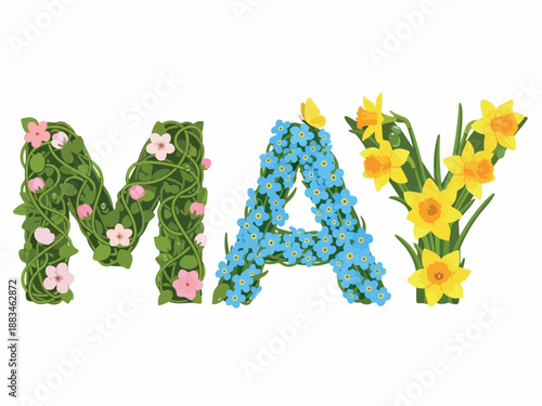 May Floral Display A Colorful, Blooming, and Decorative Display for the Month of May