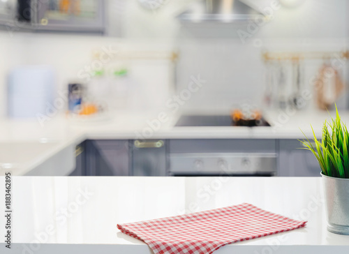 Modern Kitchen Background with Empty Table