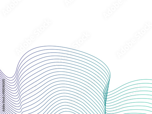 Abstract Modern White Background with Elegant Blue and Green Gradient Wavy Lines for Creative Graphic Design Projects