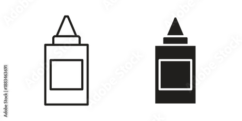 Glue icon suitable. Simple outline and solid style icon EPS10