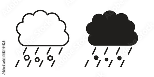 Hail icon suitable. Simple outline and solid style icon EPS10