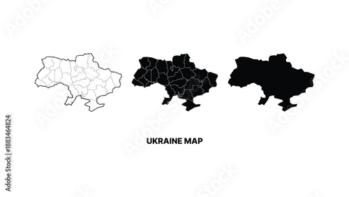 Minimalist ukraine map vector illustration