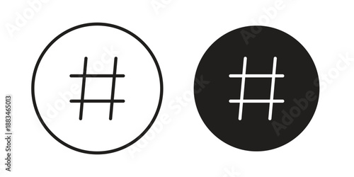 Hashtag icon suitable. Simple outline and solid style icon EPS10