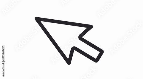 Minimal black and white mouse cursor arrow vector icon designed for user interfaces, websites, apps, and digital products. Clean, scalable, and ideal for UI/UX design, navigation elements, buttons, an
