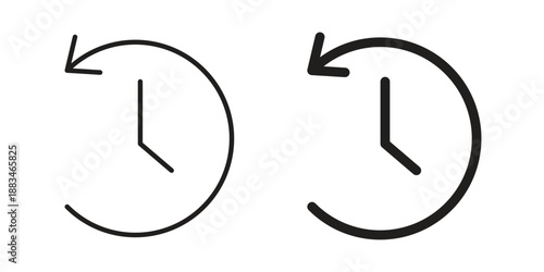 History icon suitable. Simple outline and solid style icon EPS10