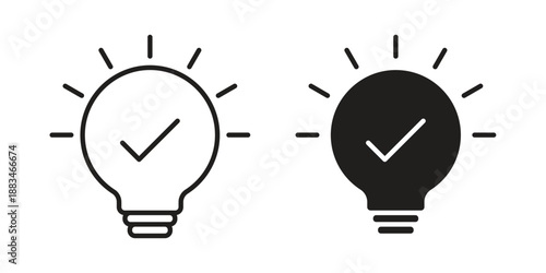 Idea icon suitable. Simple outline and solid style icon EPS10