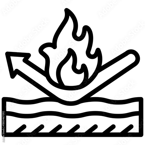 Fireproof Material icon in Line Style