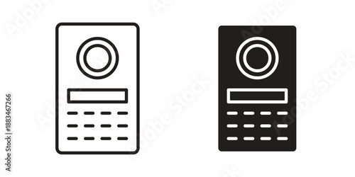 Interphone icon suitable. Simple outline and solid style icon EPS10