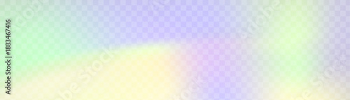 Crystal glass prism with holographic reflections and rainbow flare effect. 