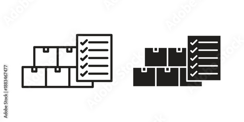 Inventory icon suitable. Simple outline and solid style icon EPS10