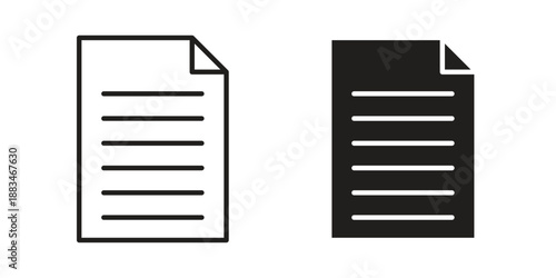 Invoice icon suitable. Simple outline and solid style icon EPS10