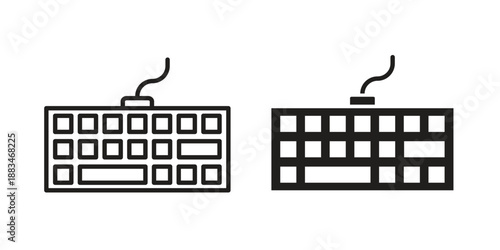 Keyboard icon suitable. Simple outline and solid style icon EPS10