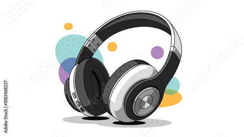 Modern wireless over ear headphones with a sleek metallic finish and comfortable padding isolated on a white background.