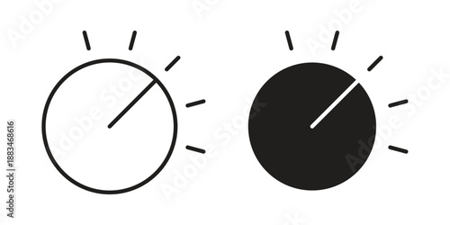 Knob icon suitable. Simple outline and solid style icon EPS10