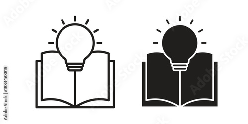 Knowledge icon suitable. Simple outline and solid style icon EPS10