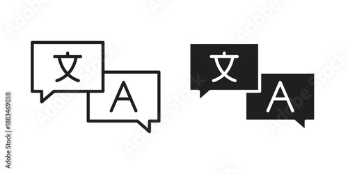 Language icon suitable. Simple outline and solid style icon EPS10