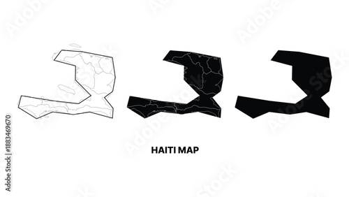 Haiti map vector illustration