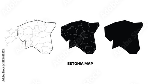 Minimalist estonia map vector illustration